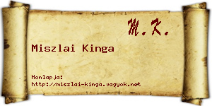 Miszlai Kinga névjegykártya
