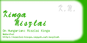 kinga miszlai business card